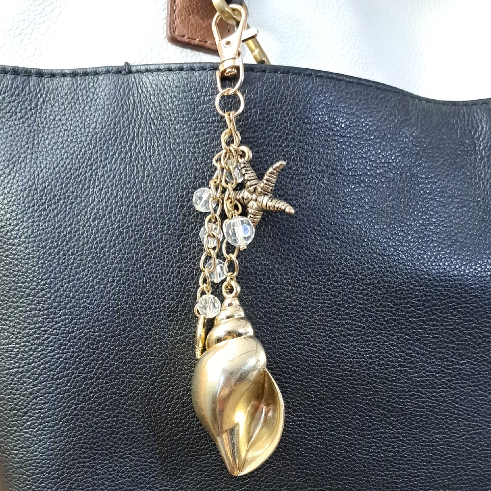 Hand Crafted Bag Purse Tote Jewelry Key Ring Decorative Vintage Jewelry Upcycle